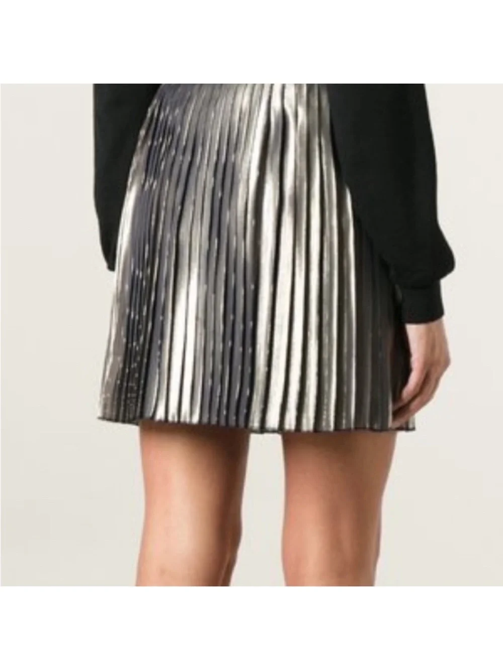 NWT Tory Burch Mini Metallic Pleated Skirt - $450 Size: 8